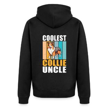 Collie Gifts - Unisex Premium Bio Zip Hoodie - Schwarz - Hinten - Nico (187cm)