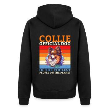 Collie Gifts - Unisex Premium Bio Zip Hoodie - Schwarz - Hinten - Nico (187cm)