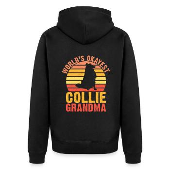 Collie Gifts - Unisex Premium Bio Zip Hoodie - Schwarz - Hinten - Nico (187cm)