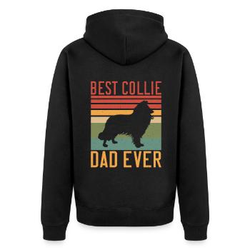 Collie Gifts - Unisex Premium Bio Zip Hoodie - Schwarz - Hinten - Nico (187cm)