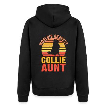 Collie Gifts - Unisex Premium Bio Zip Hoodie - Schwarz - Hinten - Nico (187cm)