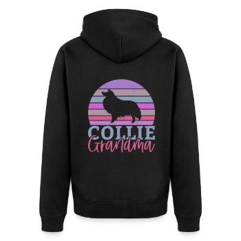 Collie Gifts - Unisex Premium Bio Zip Hoodie - Schwarz - Hinten - Nico (187cm)
