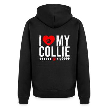 Cadeaux Collie - Veste à capuche bio Premium Unisexe - noir - Dos - Nico (187cm)