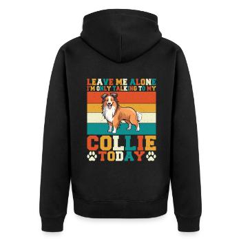 Collie Gifts - Unisex Premium Bio Zip Hoodie - Schwarz - Hinten - Nico (187cm)