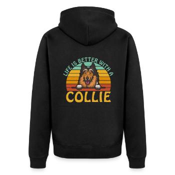Cadeaux Collie - Veste à capuche bio Premium Unisexe - noir - Dos - Nico (187cm)