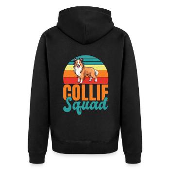 Collie Gifts - Unisex Premium Bio Zip Hoodie - Schwarz - Hinten - Nico (187cm)