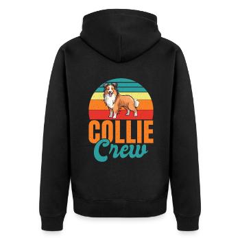 Collie Gifts - Unisex Premium Bio Zip Hoodie - Schwarz - Hinten - Nico (187cm)