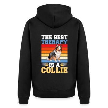 Cadeaux Collie - Veste à capuche bio Premium Unisexe - noir - Dos - Nico (187cm)