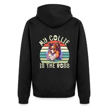 Cadeaux Collie - Veste à capuche bio Premium Unisexe - noir - Dos - Nico (187cm)