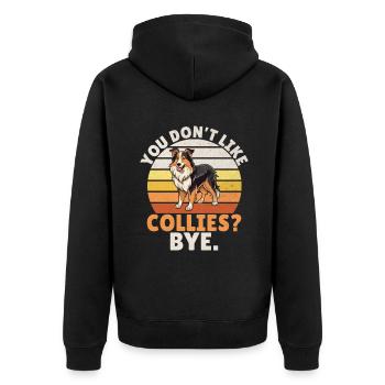 Collie Gifts - Unisex Premium Bio Zip Hoodie - Schwarz - Hinten - Nico (187cm)