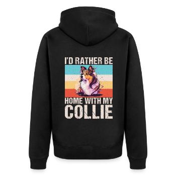 Cadeaux Collie - Veste à capuche bio Premium Unisexe - noir - Dos - Nico (187cm)