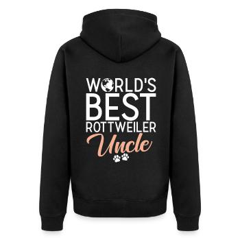 Rottweiler Gifts - Unisex Premium Bio Zip Hoodie - Schwarz - Hinten - Nico (187cm)