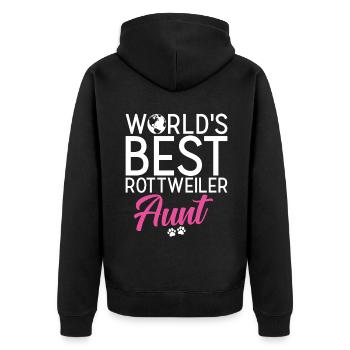 Rottweiler Gifts - Unisex Premium Bio Zip Hoodie - Schwarz - Hinten - Nico (187cm)