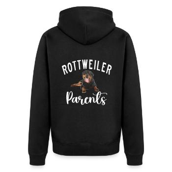 Rottweiler Gifts - Unisex Premium Bio Zip Hoodie - Schwarz - Hinten - Nico (187cm)