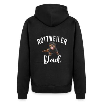 Rottweiler Gifts - Unisex Premium Bio Zip Hoodie - Schwarz - Hinten - Nico (187cm)