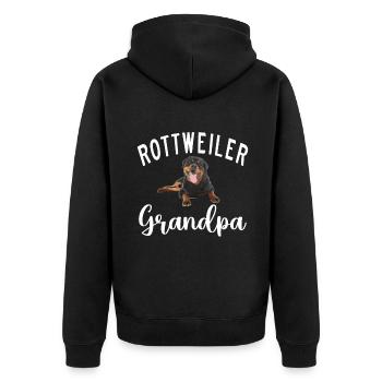 Rottweiler Gifts - Unisex Premium Bio Zip Hoodie - Schwarz - Hinten - Nico (187cm)