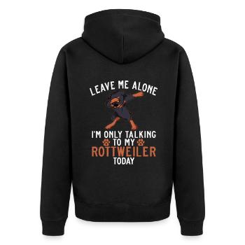 Rottweiler Gifts - Unisex Premium Bio Zip Hoodie - Schwarz - Hinten - Nico (187cm)