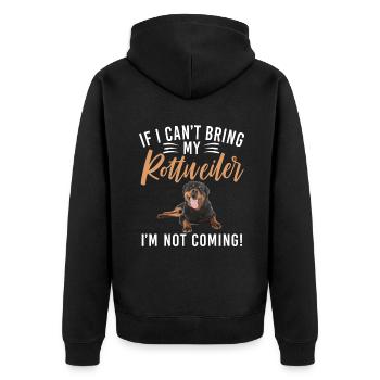 Rottweiler Gifts - Unisex Premium Bio Zip Hoodie - Schwarz - Hinten - Nico (187cm)