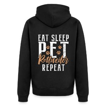 Rottweiler Gifts - Unisex Premium Bio Zip Hoodie - Schwarz - Hinten - Nico (187cm)