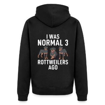 Rottweiler Gifts - Unisex Premium Bio Zip Hoodie - Schwarz - Hinten - Nico (187cm)