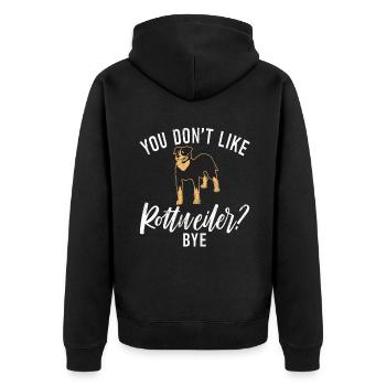 Rottweiler Gifts - Unisex Premium Bio Zip Hoodie - Schwarz - Hinten - Nico (187cm)