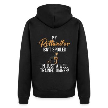 Rottweiler Gifts - Unisex Premium Bio Zip Hoodie - Schwarz - Hinten - Nico (187cm)