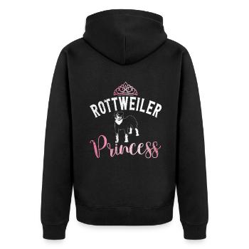 Rottweiler Gifts - Unisex Premium Bio Zip Hoodie - Schwarz - Hinten - Nico (187cm)