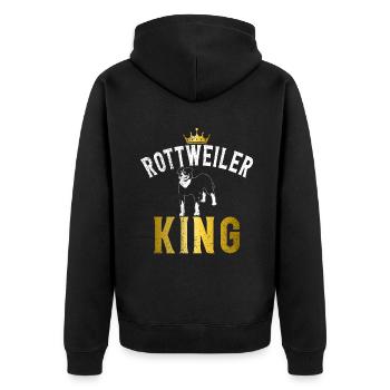 Rottweiler Gifts - Unisex Premium Bio Zip Hoodie - Schwarz - Hinten - Nico (187cm)