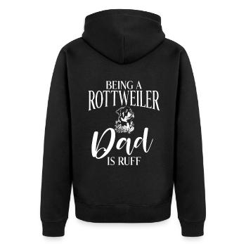 Rottweiler Gifts - Unisex Premium Bio Zip Hoodie - Schwarz - Hinten - Nico (187cm)