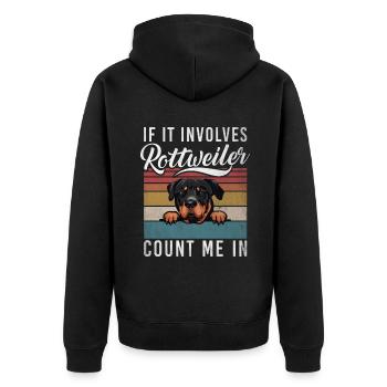 Rottweiler Gifts - Unisex Premium Bio Zip Hoodie - Schwarz - Hinten - Nico (187cm)