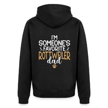 Rottweiler Gifts - Unisex Premium Bio Zip Hoodie - Schwarz - Hinten - Nico (187cm)