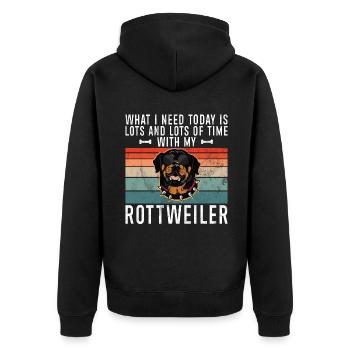 Rottweiler Gifts - Unisex Premium Bio Zip Hoodie - Schwarz - Hinten - Nico (187cm)