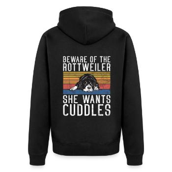 Cadeaux Rottweiler - Veste à capuche bio Premium Unisexe - noir - Dos - Nico (187cm)