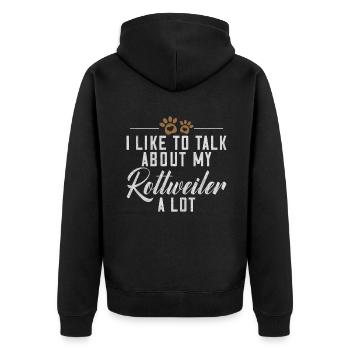 Rottweiler Gifts - Unisex Premium Bio Zip Hoodie - Schwarz - Hinten - Nico (187cm)