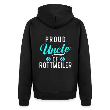 Rottweiler Gifts - Unisex Premium Bio Zip Hoodie - Schwarz - Hinten - Nico (187cm)