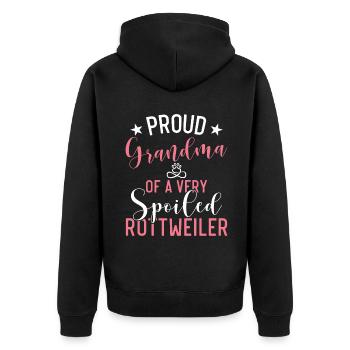 Rottweiler Gifts - Unisex Premium Bio Zip Hoodie - Schwarz - Hinten - Nico (187cm)