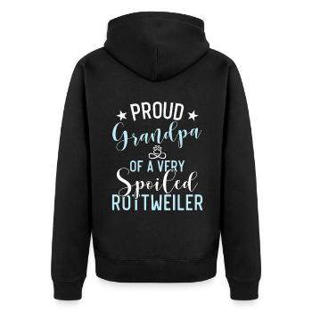 Rottweiler Gifts - Unisex Premium Bio Zip Hoodie - Schwarz - Hinten - Nico (187cm)