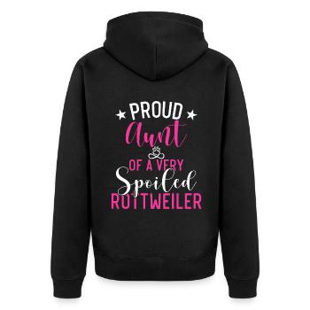 Rottweiler Gifts - Unisex Premium Bio Zip Hoodie - Schwarz - Hinten - Nico (187cm)