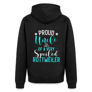 Rottweiler Gifts - Unisex Premium Bio Zip Hoodie - Schwarz - Hinten - Nico (187cm)