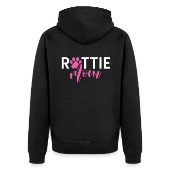 Rottweiler Gifts - Unisex Premium Bio Zip Hoodie - Schwarz - Hinten - Nico (187cm)