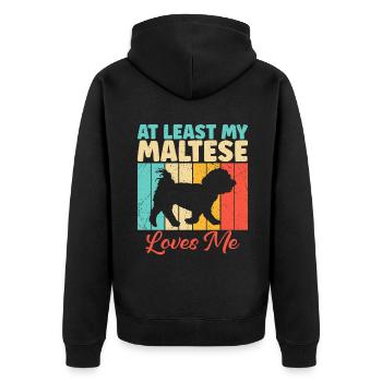 Cadeaux de propriétaire maltais - Veste à capuche bio Premium Unisexe - noir - Dos - Nico (187cm)