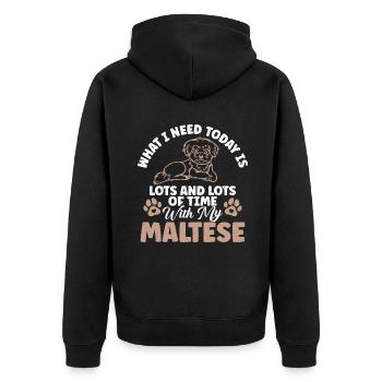 Maltese Owner Gifts - Unisex Premium Organic Zip Hoodie - black - Back - Nico (187cm)