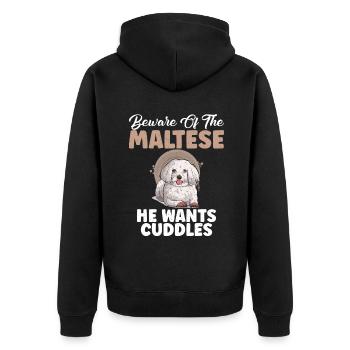 Cadeaux de propriétaire maltais - Veste à capuche bio Premium Unisexe - noir - Dos - Nico (187cm)