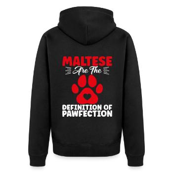 Maltese Owner Gifts - Unisex Premium Bio Zip Hoodie - Schwarz - Hinten - Nico (187cm)
