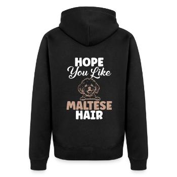 Maltese Owner Gifts - Unisex Premium Organic Zip Hoodie - black - Back - Nico (187cm)