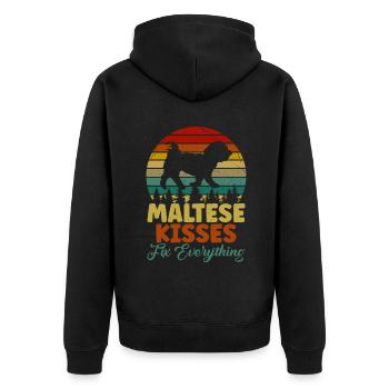Cadeaux de propriétaire maltais - Veste à capuche bio Premium Unisexe - noir - Dos - Nico (187cm)