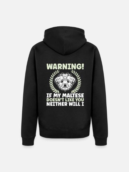 Maltese Owner Gifts - Unisex Premium Organic Zip Hoodie - black