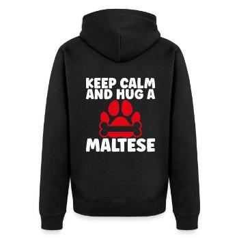 Maltese Owner Gifts - Unisex Premium Organic Zip Hoodie - black - Back - Nico (187cm)