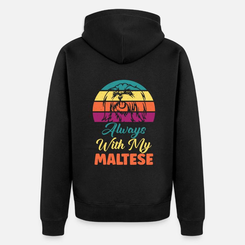 Cadeaux de propriétaire maltais - Veste à capuche bio Premium Unisexe - noir