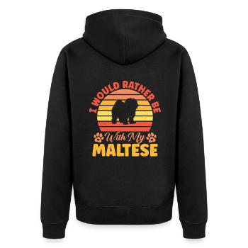 Maltese Owner Gifts - Unisex Premium Organic Zip Hoodie - black - Back - Nico (187cm)